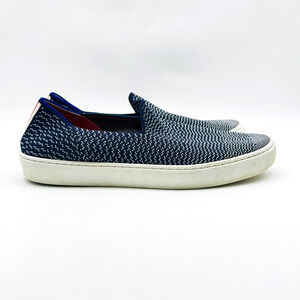 Rothys Shoes Womens 11 Blue White Knit Sneaker Original Round Toe Washable Flats